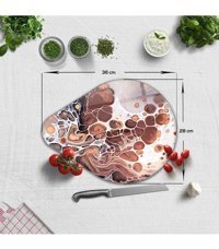 Decorita Cam Kahverengi-Krem Kesme Tahtası