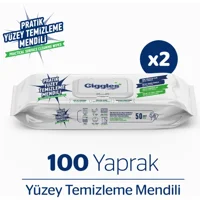 Giggles Pratik 50 Yaprak 2'li Paket Yüzey Temizleme Mendili