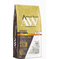 Animal World Hairball Tüy Yumağı Önleyici Tavuk Aromalı Yetişkin Kuru Kedi Maması 15 kg