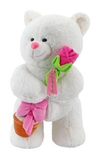 Neco Plush Çiçekli Saksı Tutan Ayı 55 cm Peluş Oyuncak