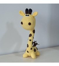 Nildamigurumi Sarı Örgü Zürafaa 30 cm Peluş Oyuncak