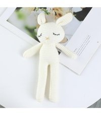Jzcat Beyaz Çocuk Sevimli Yün Tavşan Oyuncak Bebek 25 cm Peluş Oyuncak