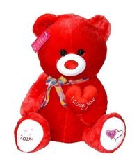 Selay Oyuncak Kırmızı Yumoş Ayıcık 47 cm Peluş Oyuncak