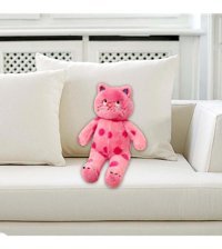Magideal Pembe Puantiyeli Kedi Dolması Peluş Oyuncak