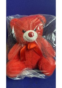 Galapars Peluş Ayıcık Kurdaleli Kırmızı 35 cm Peluş Oyuncak