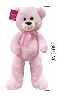Selay Oyuncak Pembe Peluş Ayı Puffy Salaş Ayı 130 cm Peluş Oyuncak