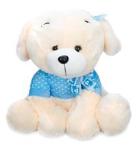 Sunman Oturan Köpek Mavi 55 cm Peluş Oyuncak