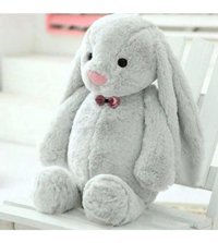 Sole Turuncu Uyku Arkadaşım Papyonlu Uzun Kulak Bunny Peluş Tavşan 65 cm Peluş Oyuncak