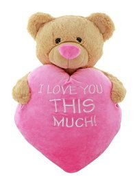 Neco Plush I Love Thıs Much Kalpli Ayakta Ayı 55 cm Peluş Oyuncak