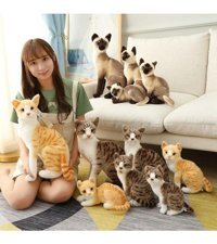 Jzcat Kahverengi Siyam Kedi Bebek Kedi Peluş Oyuncak