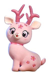 Jzcat Pembe Çocuk Sevimli Geyik Bebek 33 cm Peluş Oyuncak