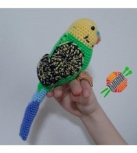 Nildamigurumi Örgü Oyuncak Kuş Muhabbet Kuşu Yeşil Peluş Oyuncak