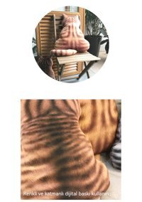Worryfreeshopping 3D Kedi Sırtlı Kedi Peluş Oyuncak