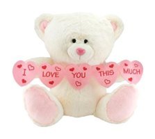 Neco Plush "I Love You Thıs Much" Kalpli Ayı 40 cm Peluş Oyuncak