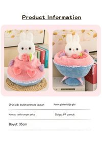 Yucama Çiçek Prenses Tavşan 35 cm Peluş Oyuncak