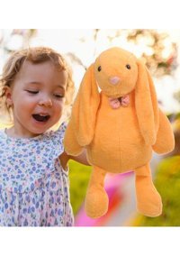 Sole Turuncu Led Işıklı Uyku Arkadaşı Uzun Kulak Bunny Peluş Tavşan 65 cm Peluş Oyuncak