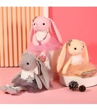 Jzcat Sarı Dans Eden Tavşan Çocuk Bebek 39 cm Peluş Oyuncak