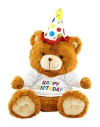 Neco Plush Oturan Happy Birthday Peluş Ayı 40 cm Peluş Oyuncak