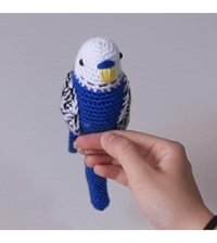 Nildamigurumi Kuş Oyuncak Muhabbet Kuşu Lacivert Kırçıllı Peluş Oyuncak