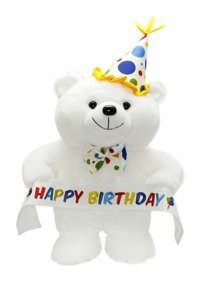 Neco Plush Papyonlu Happy Birthday Ayı 45 cm Peluş Oyuncak