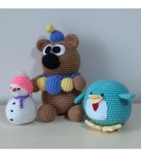 Nildamigurumi Örgü Oyuncak Ayı Penguen Kardan Adam Peluş Oyuncak