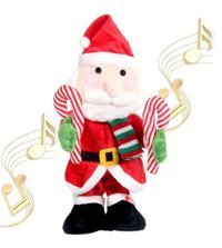 Nessiworld Yılbaşı Bastonlu Dans Eden Pilli Peluş Noel Baba Peluş Oyuncak