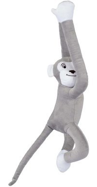 Boumini Toys Gri Boyuna Sarılan Maymun Elleri Çıtçıtlı 55 cm Peluş Oyuncak