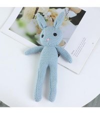 Jzcat Mavi Çocuk Sevimli Yün Tavşan Oyuncak Bebek 25 cm Peluş Oyuncak
