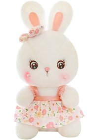 Alibee Gujing Taze Tavşan Peluş Bebek Pastoral Çiçekli Etek Peluş Oyuncak