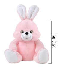 Selay Pembe Oyuncak Oturan Tavşan Oyuncak 30 cm Peluş Oyuncak