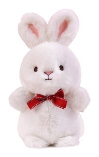 Jzcat Ay Kulaklı Tavşan Oyuncak Tavşan Bebek 23 cm Beyaz Peluş Oyuncak