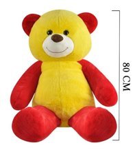 Selay Oyuncak Sarı Kırmızı Salaş Taraftar Ayı Oyuncak 80 cm Peluş Oyuncak