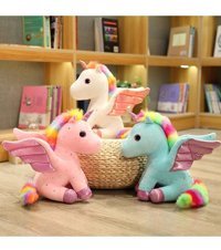 Yucama Beyaz Yucama Yıldızlı Kanat Unicorn 28 cm Peluş Oyuncak