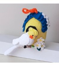 Nildamigurumi Örgü Oyuncak Kuş Yuvası Sultan Papağan Peluş Oyuncak
