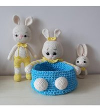 Nildamigurumi Örgü Bebek Sepet Ve Uyku Peluş Oyuncak