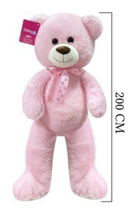 Selay Oyuncak Pembe Peluş Ayı Puffy Salaş Ayı 200 cm Peluş Oyuncak