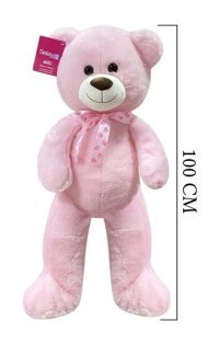Selay Oyuncak Pembe Peluş Ayı Puffy Salaş Ayı 100 cm Peluş Oyuncak