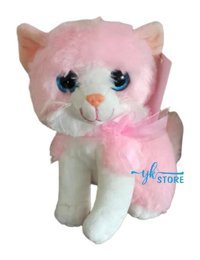 Yk Store Pembe Miyavlayan Sesli Yumuşacık Kedi Peluş Oyuncak