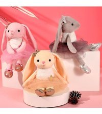 Jzcat Gri Dans Eden Tavşan Çocuk Bebek 39 cm Peluş Oyuncak