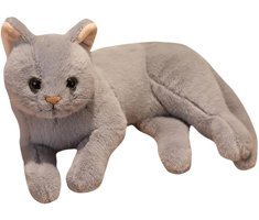 Magideal Güzel Kedi Gerçekçi Karikatür Süs Gri Peluş Oyuncak