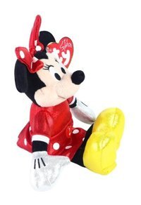 Ty Parlak Kırmızı Elbiseli Minnie Mouse Sesli Peluş 15 cm Peluş Oyuncak