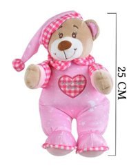 Selay Oyuncak Pembe Peluş Uyku Ayıcığı Oyuncak 25 cm Peluş Oyuncak
