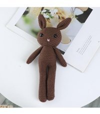 Jzcat Çocuk Sevimli Yün Tavşan Bebek Kahverengi 25 cm Peluş Oyuncak