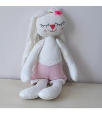 Nildamigurumi Peluş Oyuncak El Dikimi Uyku Tavşanı Sarı Elbiseli Peluş Oyuncak