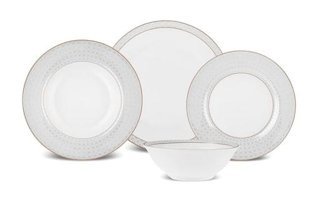 Karaca Elos 24 Parça 6 Kişilik New Bone Yuvarlak Yemek Takımı