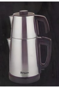 Penguen Nova Otomatik Çelik Demlikli 1850 W Çelik Gövdeli Gri Çay Makinesi
