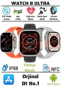 Twox Watch 8 Ultra 49 mm Akıllı Saat Gri