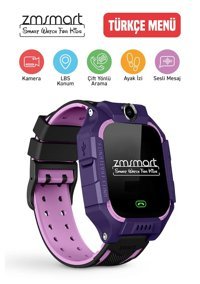 Zmsmart Sim Kartlı Kameralı Çocuk Akıllı Saat Mor