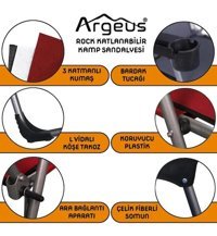 Argeus Rock Kolçaklı Turkuaz 4'Lü Kamp Sandalyesi