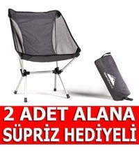 North Pacific Katlanır Kolsuz Siyah Tekli Kamp Sandalyesi